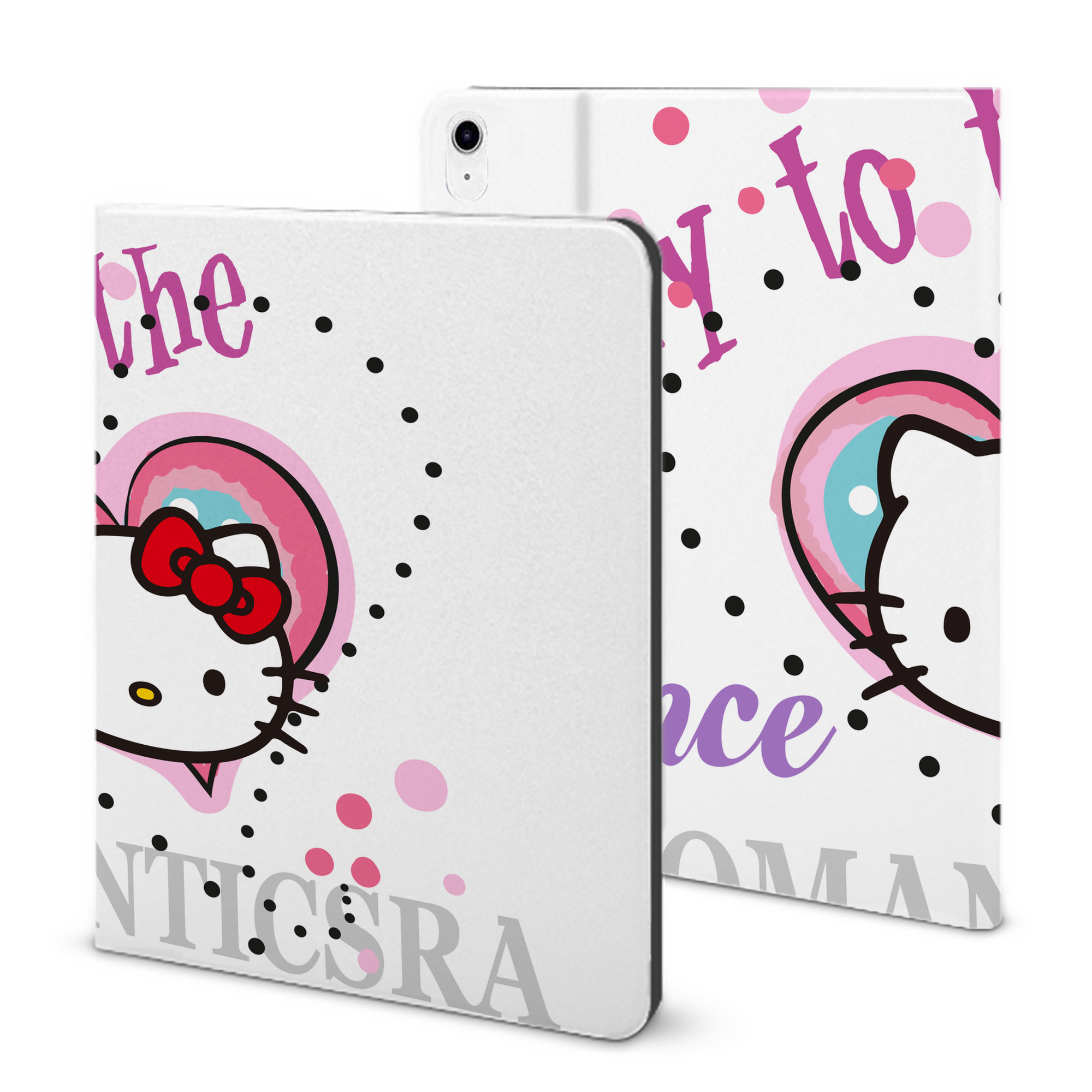（画像用） Hello Kitty ハローキティ IPad ケース ブック型 PUレザー TPU 耐衝撃 軽量 薄型 ペン収納なし 全面保護 IPad 各モデル対応